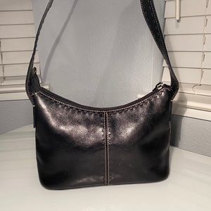 Fossil Small Black Leather Shoulder Bag